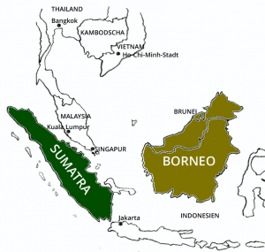 Karte Borneo Sumatra